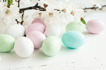 Easter eggs on black background