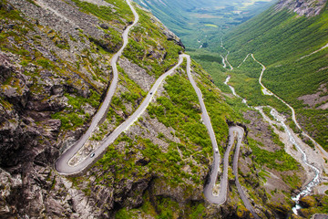 Trollstigen mountain road in Norway