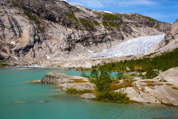 Nigardsbreen glacier in summer, Norway