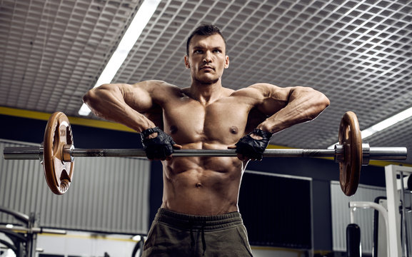man bodybuilder in gym