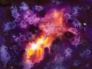 Plakat Watercolor cosmic background