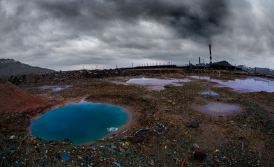 landscape with ecology pollution