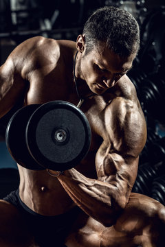 man bodybuilder in gym