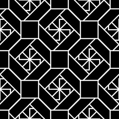 Black and white geometric print. Seamless pattern