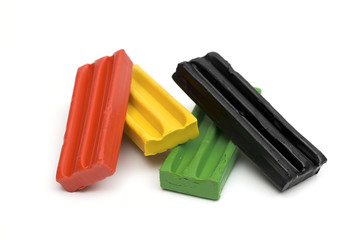 plasticine on the white background