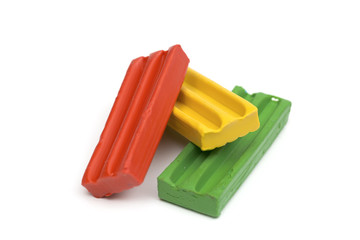 plasticine on the white background