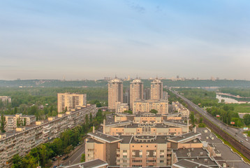 Magnificent view from the window in the beautiful city of Europe