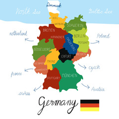 Germany map hand draw vector. illustration EPS10.