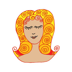 woman in her hair drawn fantasy,