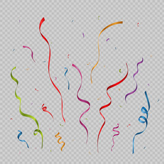Colorful confetti isolated. Festive vector background