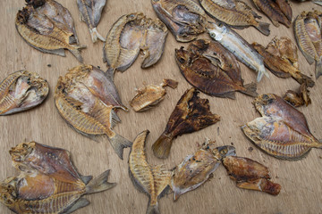Dried fish on tropical island