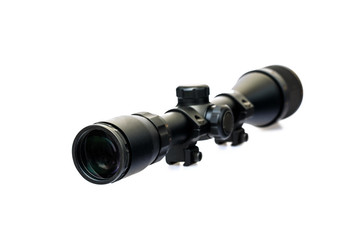 The riflescopes isolated on white background with clipping path.