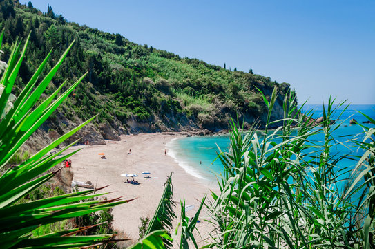 Idyllic beach Avali on the Ioian island Lefkada