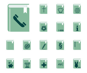 Buch Iconset - Türkis