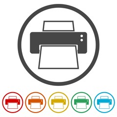 Obraz premium Printer vector icon, 6 Colors Included