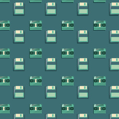 Retro cassettes and diskettes background