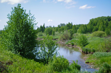 Fototapeta na wymiar Russia, Tula region, river Volot.