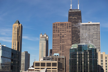 Fototapeta na wymiar Chicago downtown buildings