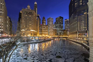 Fototapeten Chicago downtown buildings © blvdone