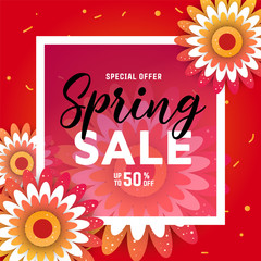 Spring sale paper cut  flowers for your design