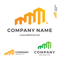 Business Building Construction Modern Logo Bright Identity Brand Icon Commercial Symbol Concept Set Template
