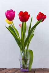 bouquet of tulips in a vase
