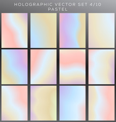 Fototapeta premium Pastel gradient vector texture set. 