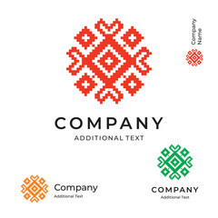 Ethno Folk Ornament Logo Modern Identity Brand Symbol Icon Concept Set Template - 193152603