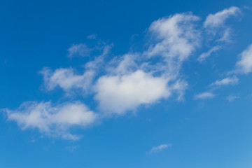 White clouds in blue sky