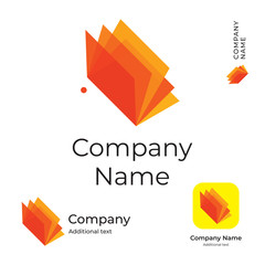 Modern Bright Colorful Book or Brochure Logo Identity Brand Symbol and App Icon Concept Set Template