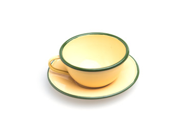 Vintage Zinc Coffee Cup Set isolated on white background