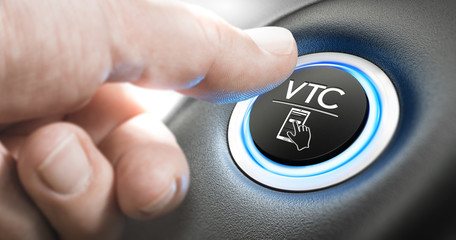 Réservation Chauffeur Privé VTC, Concept. - obrazy, fototapety, plakaty