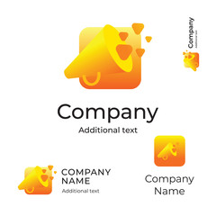 Speaker Modern Logo Bright Identity Brand Symbol App Icon and Button Concept Set Template