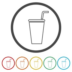 Soda Icon, Drink icon, Disposable Cup, 6 Colors Included