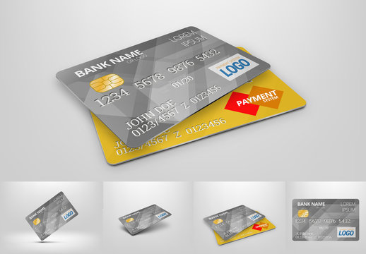 4-in-1 Credit Card Mockup Set