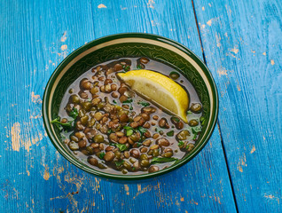 Indian lentils cooked with spinach