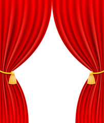 red theatrical curtain vector illustration
