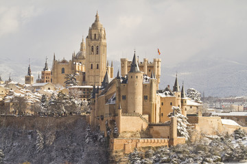 Alcazar of Segovia Landscape, Castile and Leon, Spain - obrazy, fototapety, plakaty