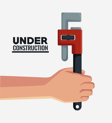 Hand with adjustable wrench icon vector illustration graphic design