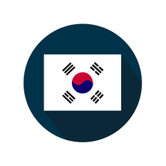 Flag of South Korea icon on white background.