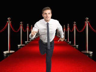 red carpet and businessman