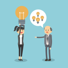Business teamwork with ideas vector illustration graphic design