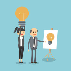 Business teamwork with ideas vector illustration graphic design