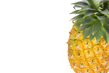 Ripe Pineapple isolated on white background, Cutting path