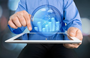 Businessman using digital tablet