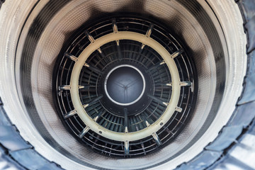 Inside of exhaust a military jet engine,Which can see the temperature sensor.