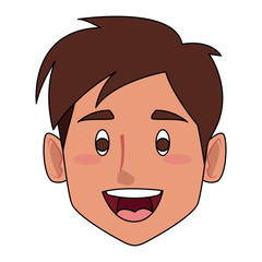 Man smiling face cartoon icon vector illustration graphic design