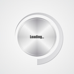 special metallic volume button with chrome texture, vector design, eps10