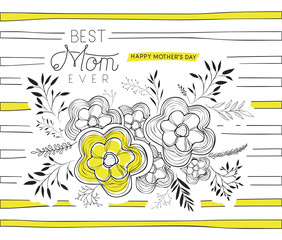 lovely mom for ever handmade postcard vector illustration design