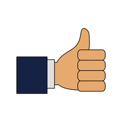 Hand with thumb up symbol icon vector illustration graphic design